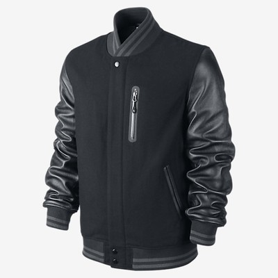 black nike varsity jacket